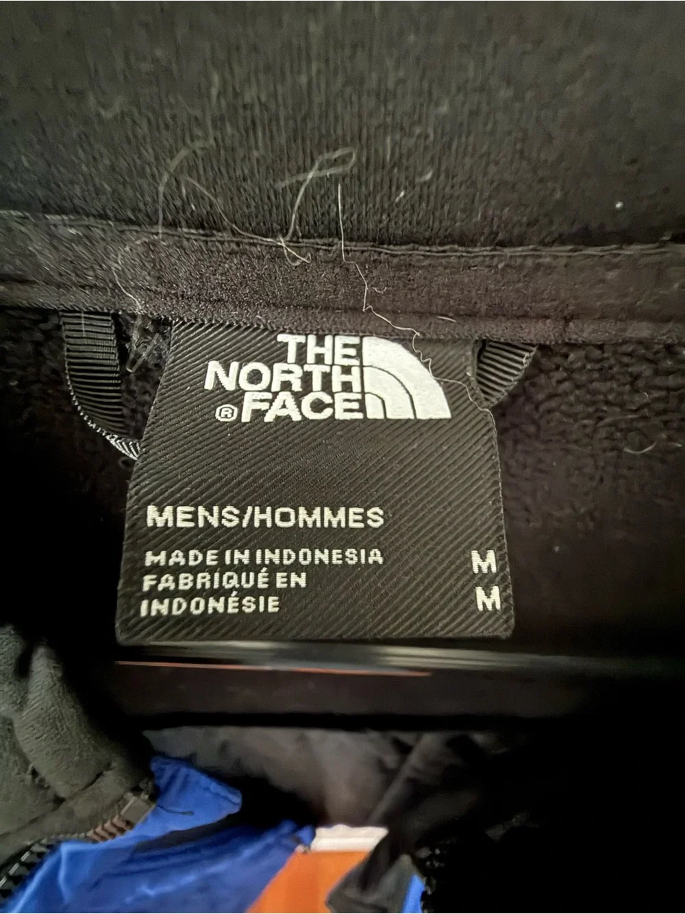 The North Face Black Jacket with Quilted Blue Panels - Men's Size Medium